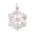 Silver-plated snowflake pendant with zircon stones and center marquise crystals - Silver Snowflake M844508W