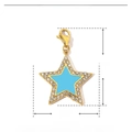 Dettaglio del ciondolo a stella blu con strass e misure indicate 35mm x 23mm - Stella con Strass Blu (YF135-3)