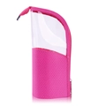 Borsa trucco rosa impermeabile con top in PVC trasparente e base in tessuto a nido - Rosa Rosso