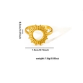 Detailed size chart of the hollow sun flower ring showing 1.9cm diameter and 1.8g weight - Adjustable Open / Mandala Sunflower Ring (TYGR0117)