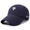 Dark blue breathable baseball cap with silver logo and white DESONGE embroidery - Adjustable / Navy Blue