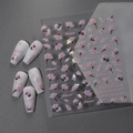 Dettaglio degli adesivi per nail art con fiori rosa a rilievo e motivi floreali Co-206 - Fiore Rosa (CO-206)