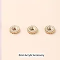 8mm gold-plated acrylic gear-shaped spacer beads for DIY jewelry making - Gold Gear Snowflake Bead 8mm