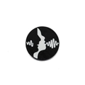 Creative enamel medical badge featuring a minimalist black and white face silhouette profile - Sonic Wave (Face Profile)