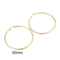 Orecchini a cerchio classici da 60mm in acciaio inossidabile dorato lucido da donna - 60mm