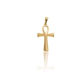 Pendente a croce Ankh placcato oro 24k lucidato con finitura a specchio e gancio - DZ01 (Croce Ankh) / Oro