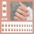 French style medium square gradient press-on nails in nude orange with 24 pieces set - R413 Simple Gradient (Glue Type) / 24Pcs/Box