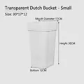 Small clear acrylic flower bucket with square tapered shape, top diameter 17cm, height 30cm - Transparent Dutch Bucket (Small)