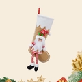 Weihnachtsstrumpf mit 3D-Wichtel mit Kochmütze und Lebkuchenmann-Schürze Design - Chefkochhut Langbeinsocke Herren