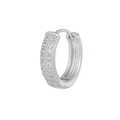 Silberne Huggie-Ohrringe mit zweireihigem Mikro-Pavé aus klarem Zirkonia-Besatz - EK00248 / Silber
