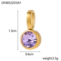 Detail of round purple crystal pendant with dimensions of 1.3cm height and 0.6cm width - Gp48522d3a1.(13cm*0.6cm)