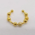 Golden open bead ring with alternating polished and frosted textures for anxiety relief - Adjustable Open / Stainless Steel / Gold