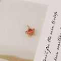 Vue détaillée d'un pendentif étoile dorée avec zircons orange pour création de bijoux DIY - 2# Étoile Rouge Orangé