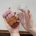 Dicke, hochelastische Haargummis im Set mit transparentem Aufbewahrungsbehälter - 1 Dose Orange/Rosa Serie Handtuch Haargummis (5 Stück/Packung)