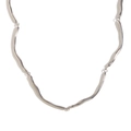 Minimalistische zilveren golvende schakelketting van gepolijst roestvrij staal voor dames - Gewricht Ketting / Staalkleur