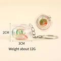 Porte-clés bocal à poissons miniature avec carpe koi et plantes, pendentif de 3cm x 2cm - Style porte-clés / Tête rouge corps d'or