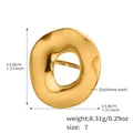 Detalle del anillo de acero chapado en oro de 18k con diámetro exterior de 3,8 cm y medidas - US 7 / Dorado