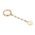 Llavero de acero inoxidable dorado con varios colgantes de corazón sobre blanco - Colgante de Corazón(KY1126-Z) / Dorado