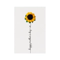 Minimalist white greeting card with a 3D yellow sunflower for Happy Mother's Day - Mother's Day Sunflower - Yellow