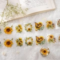 Nastro washi PET serie floreale con motivi di girasoli e farfalle in giallo - Mare di girasoli