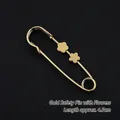Golden five-flower brooch pin for waist tightening and dress decoration 4.5cm - Gold Flower Style