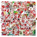 Set di adesivi natalizi impermeabili con Babbo Natale, renne e vari motivi festivi colorati - Predefinito
