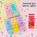 Colorful number 5 and 8 birthday candles in pink, green, blue, yellow, and purple - PVC Box Candy Number Candle-5