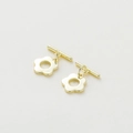 Gold plated floral OT toggle clasp for handmade bracelets and jewelry making - 14K Plum Blossom OT Clasp Style 2 - 4Pcs/Pack