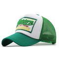 Gorra trucker Western 1985 retro con paneles de malla verdes y blancos - Ajustable / Verde Hierba/Blanco