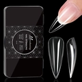 500pcs sculpted extra long square nail extensions tips in clear finish with storage box - 06 XXLong Square (500PCS/10 Sizes)