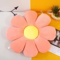 Pink daisy floral plush seat cushion with yellow center for chairs and home decor - 55cm / Pink