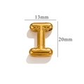 Polished gold bubble letter I pendant charm necklace minimalist jewelry 13x20mm - Gold I