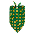 Saint Patrick's Day green pet bandana with yellow clover shamrock patterns - Dark Green Gold Shamrock (BA067)