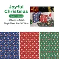 6-sheet set of Christmas wrapping paper in navy, red, and green with festive patterns - Enjoyable Christmas / 6 Pieces/Pack (50*70cm)