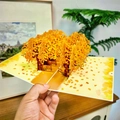 3D pop-up card with fall park scene featuring orange ginkgo trees and a bench - Full Ginkgo Garden