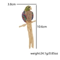 Colorful parrot brooch with rhinestones and enamel details, height 10.6cm, gold finish - 14# Multicolor Parrot