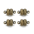 Vier vintage Magnetverschlüsse aus Bronze für DIY-Schmuck, Ketten und Armbänder - 7mm / Bronze