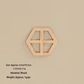 Miniature hexagonal wooden Christmas ornament with frame design for DIY scene decor - No.93 - Wooden Hexagon Cutout Piece