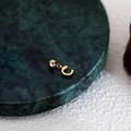Golden C-shape earring variant with a white evil eye charm on dark marble base - Letter Pendant (C) / Gold