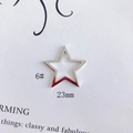 Macro detail of 23mm silver hollow star metal jewelry accessory for DIY earrings - 6# Silver 23mm
