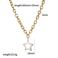 Detailed view of star pendant necklace with 455mm chain length and 23.5g weight specs - Gold Chain with Silver Star Pendant Necklace (TN5152-M)