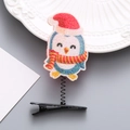 Weihnachts-Pinguin-Haarspange mit Glitzer-Pailletten und schwarzem Metallclip - Pinguin