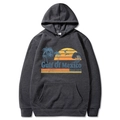 Dark gray hoodie featuring retro Gulf of Mexico graphic and cozy kangaroo pocket - Dark Gray