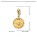 Detailed view of gold stainless steel star pendant with dimensions and weight specs - Eight-pointed Star Compass-YF068