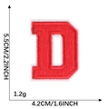 Embroidered red and white letter D patch for clothing, size 5.5cm tall varsity style - Letter D / Red