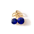 DIY kersenhanger met donkerblauwe kristallen en gouden metalen strik accessoire - Blauw