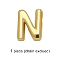 Polished gold 26 English letter N pendant charm without chain for DIY jewelry - Letter N