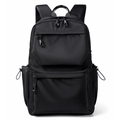 Mochila negra de nailon estilo negocios con múltiples bolsillos y gran capacidad - Negro