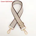 Adjustable 3.8cm off-white crossbody strap with dark brown edges and gold metal hooks - Off-white / Silver Hardware