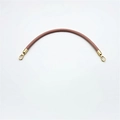 Curved brown PU leather replacement handbag handle with golden metal lobster clasps - Pink